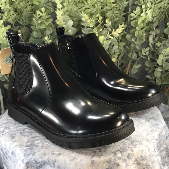 There Abouts Black Rubberized Vinyl Casual Step-In Zip Boots Girls 5M🖤NWT🖤 - Picture 12 of 12